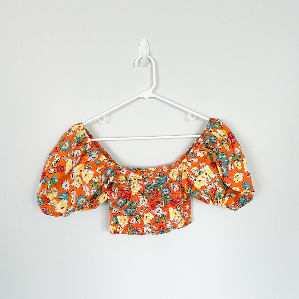 Zara Orange Floral Top - Picture 2 of 2